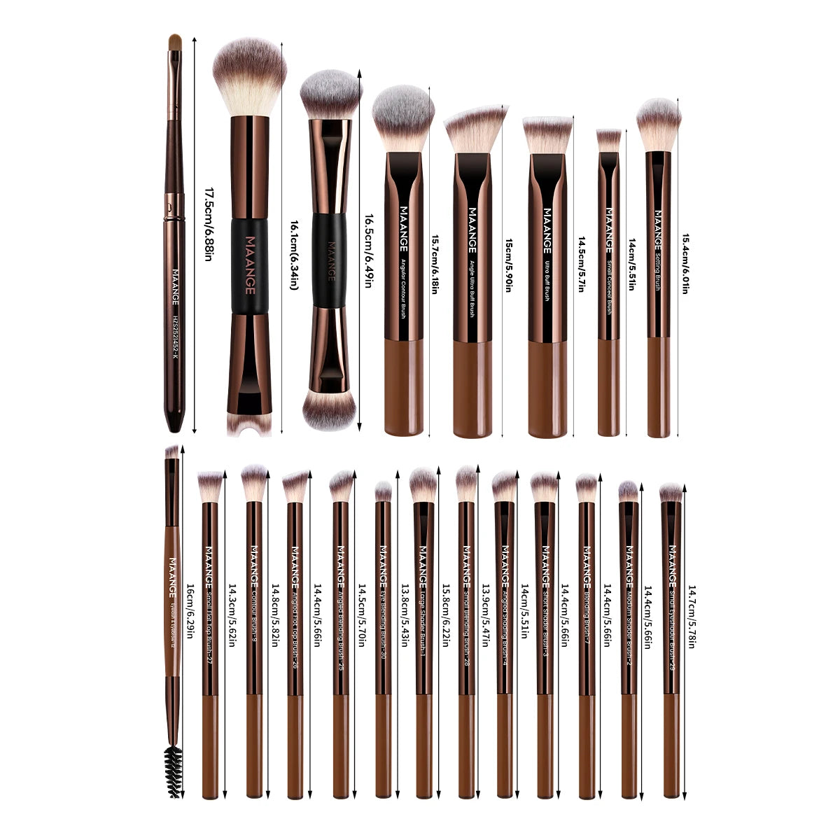 MAANGE 21pcs Makeup Brush Set Including Eyeshadow Brush Foundation Brush, BB Cream Brush Concealer Brush Mixed Brushes Makeup
