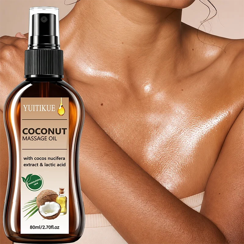 Coconut Massage Oil Natural Cocos Nucifera Extract Non Greasy Hydrating Skin Care Oil For Back Knee Elbow Ankle Joint Massage