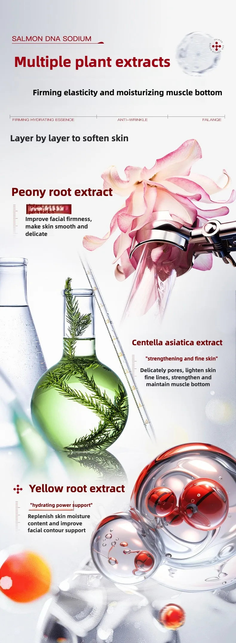 Salmon Dna Sodium Hydrating Kinetic Essence  Fade Fine Lines Facial Moisturizing brightning Anti Aging Firming Skin Care
