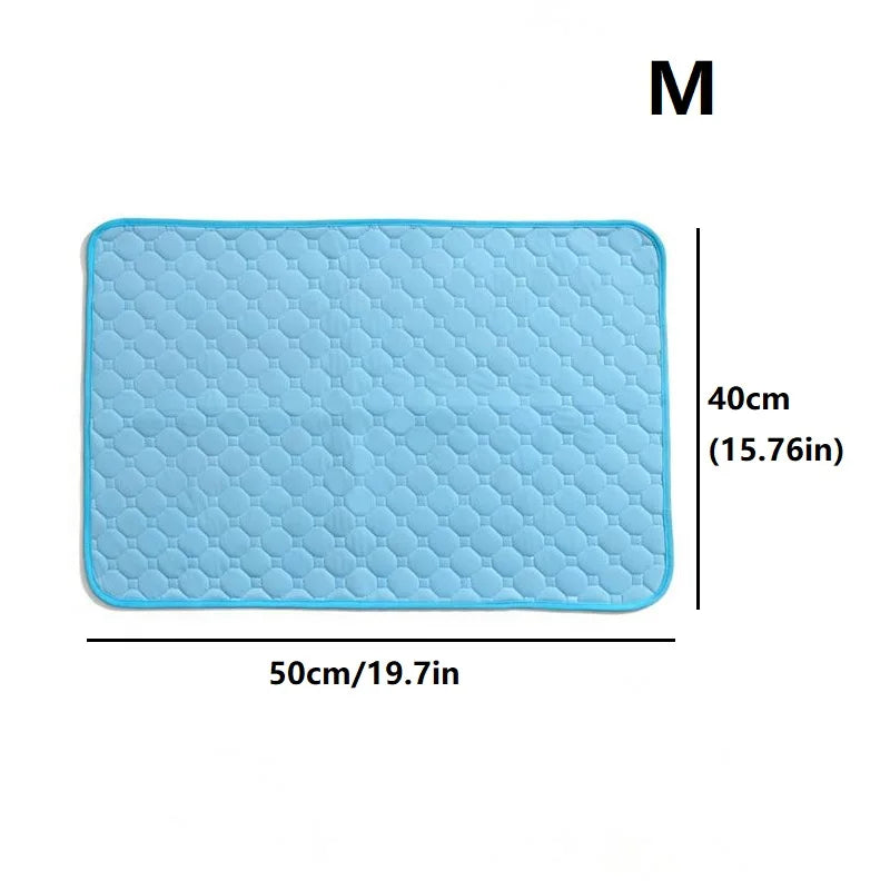Summer Pet Cooling Pad for Cats and Dogs - Comfortable Breathable Washable Non-Slip Bottom Ice Cool Mat Dog Cool Mat