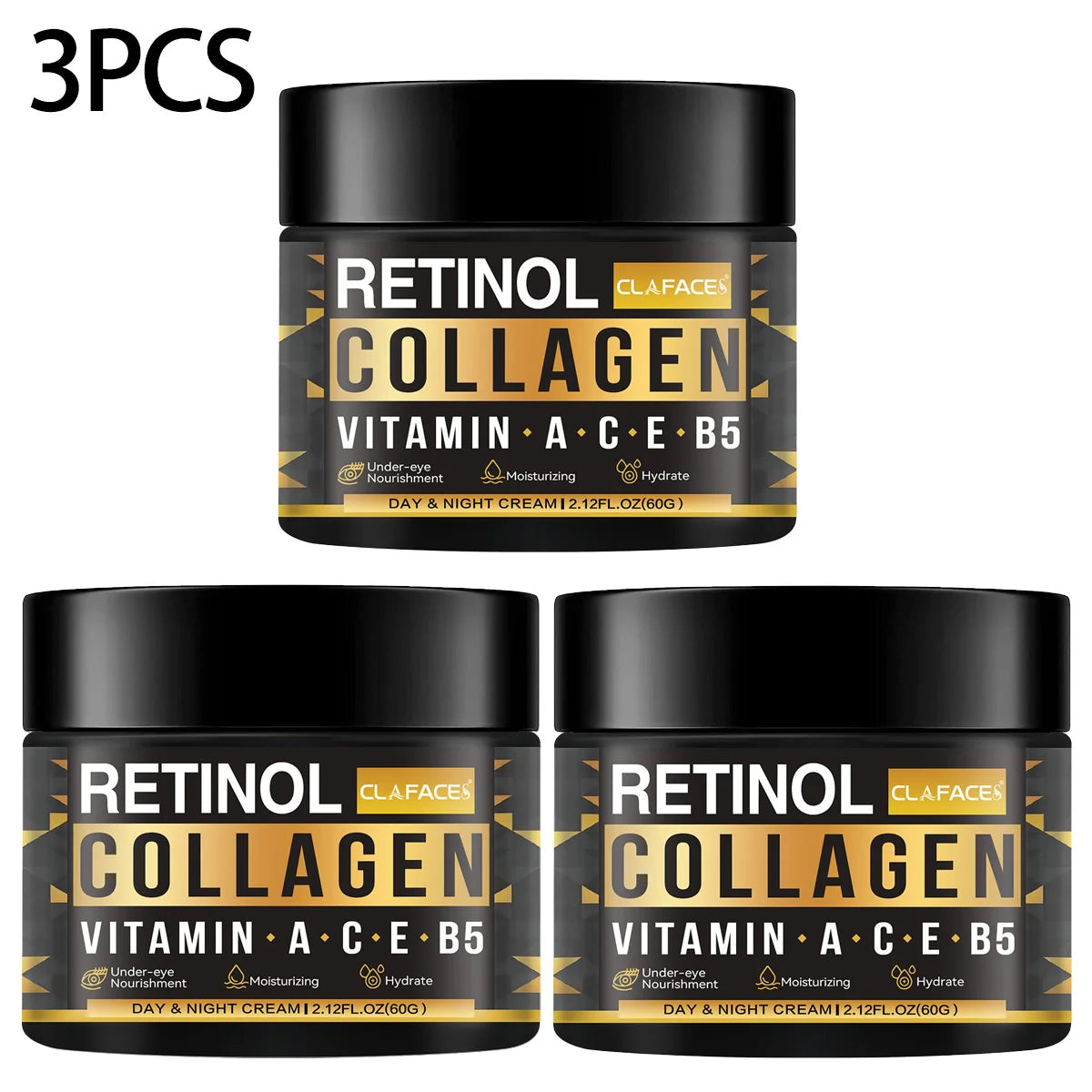Men's Retinol Collagen Face Cream Skincare Moisturizing Brightening Hydrating Smooth Wrinkles Firming Facial Men Skin Care