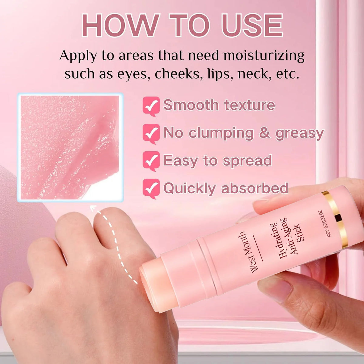 Collagen Multi Bounce Balm Stick – Firming & Lifting, Wrinkle Removal Brightening Facial Dull Skin Moisturizing Skin Care Korean