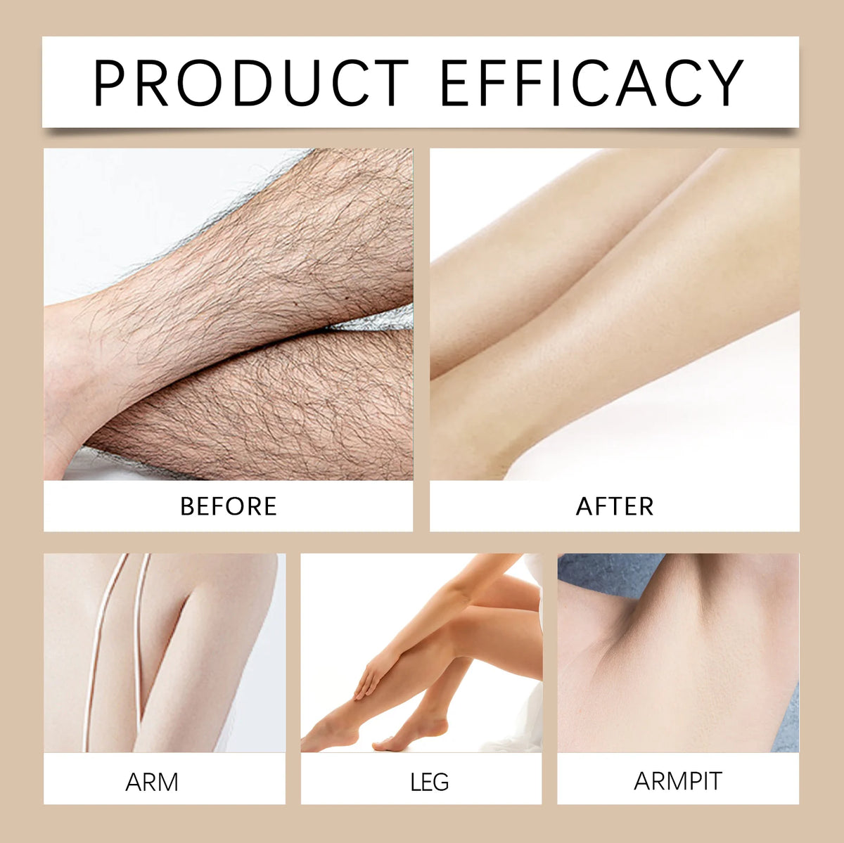 Coconut Hair Removal Cream for Body Face Legs Armpits Fast Gentle Depilatory Cream Women Men Sensitive Skin No Irritation 100g