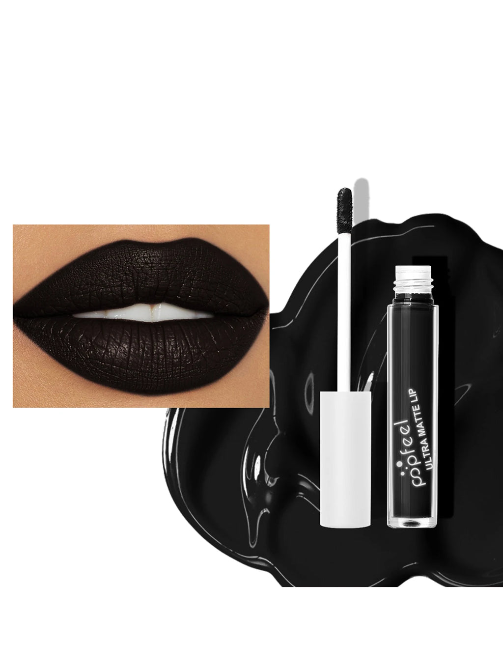 POPFEEL Hallowmas Lip Makeup Kit Black Lip Stick Black Lip Gloss Matte Lip Stick Long Lasting