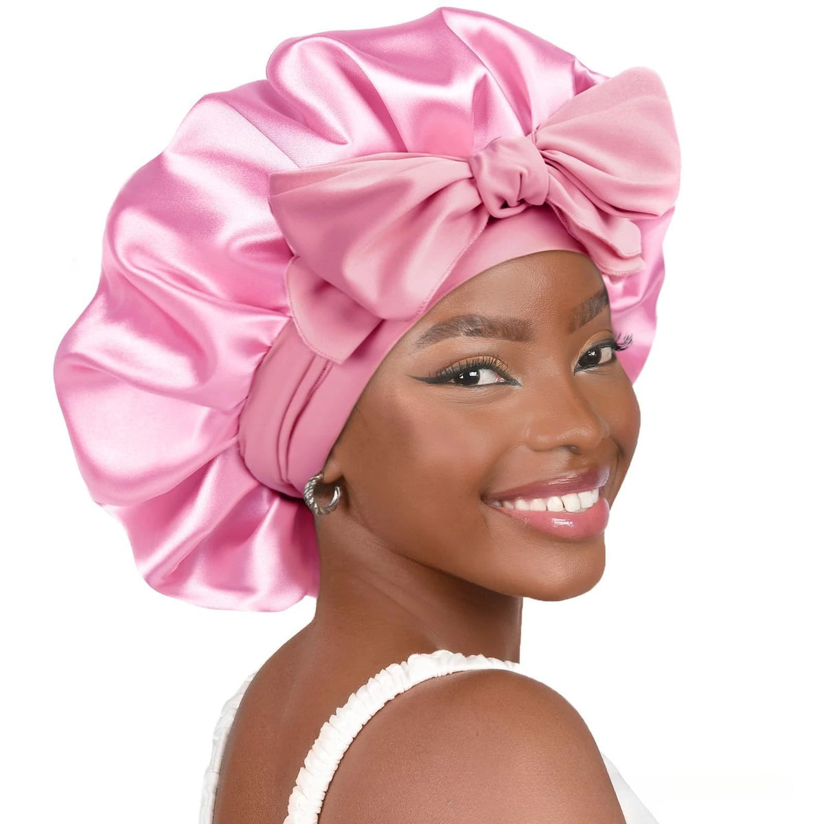 Women Satin Solid Sleeping Hat Night Sleep Cap Hair Care Bonnet Nightcap for Women Men Unisex Cap Bonnet De Nuit Shower Turban