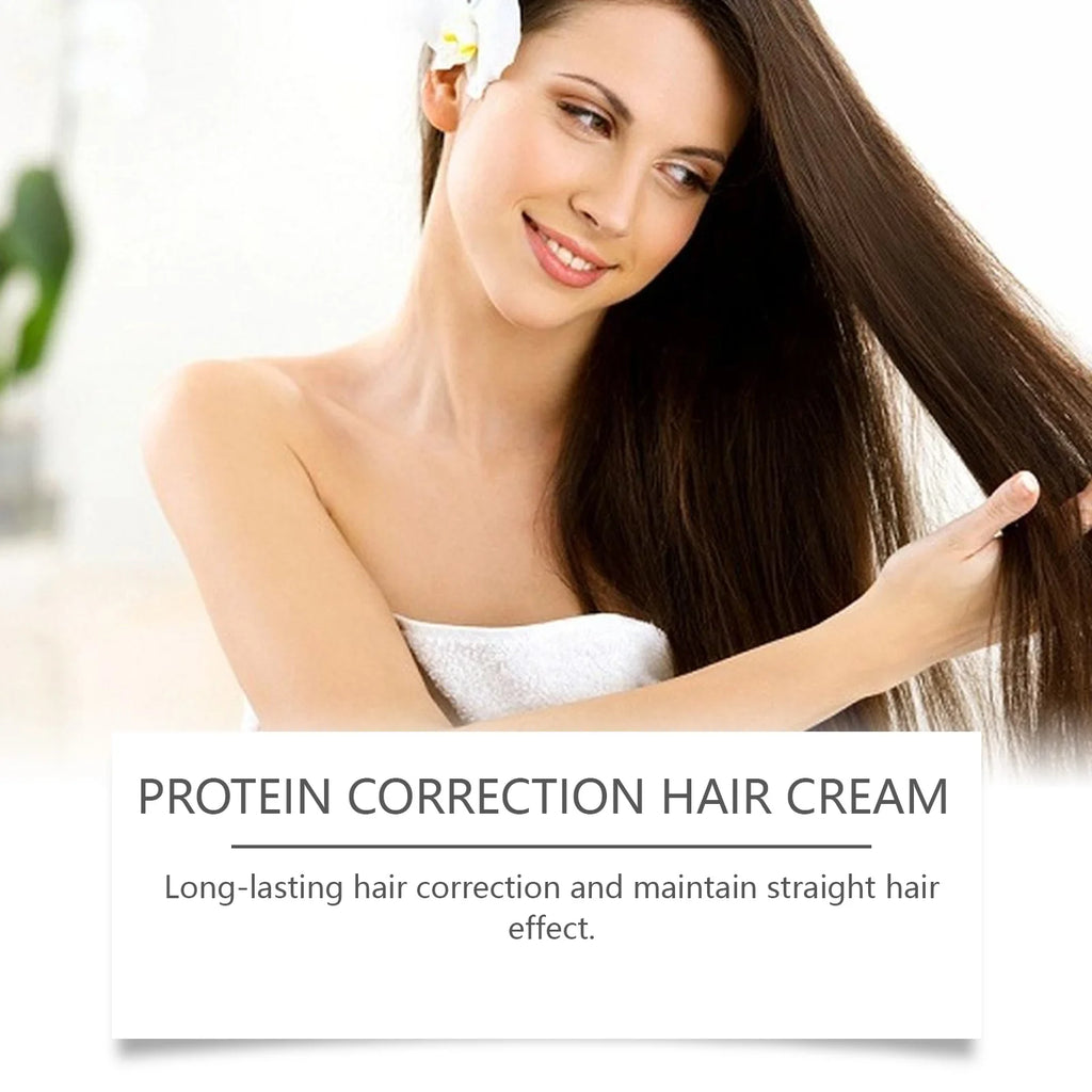 Protein Hair Straightening Cream Smoothing Curly Frizzy Hair Repair Damaged Hair Conditioner Reduce Breakage Nourish Hair Mask