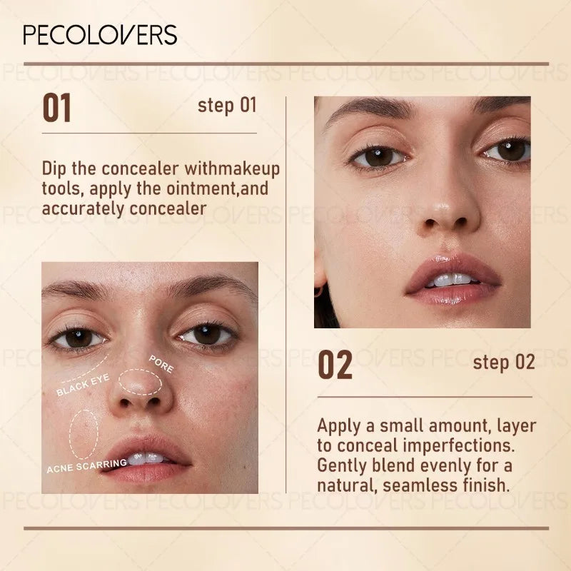 Three-color Facial Concealer, Covering Facial Blemishes and Spots, Waterproof, Long-lasting and Natural, Facial Cosmetics