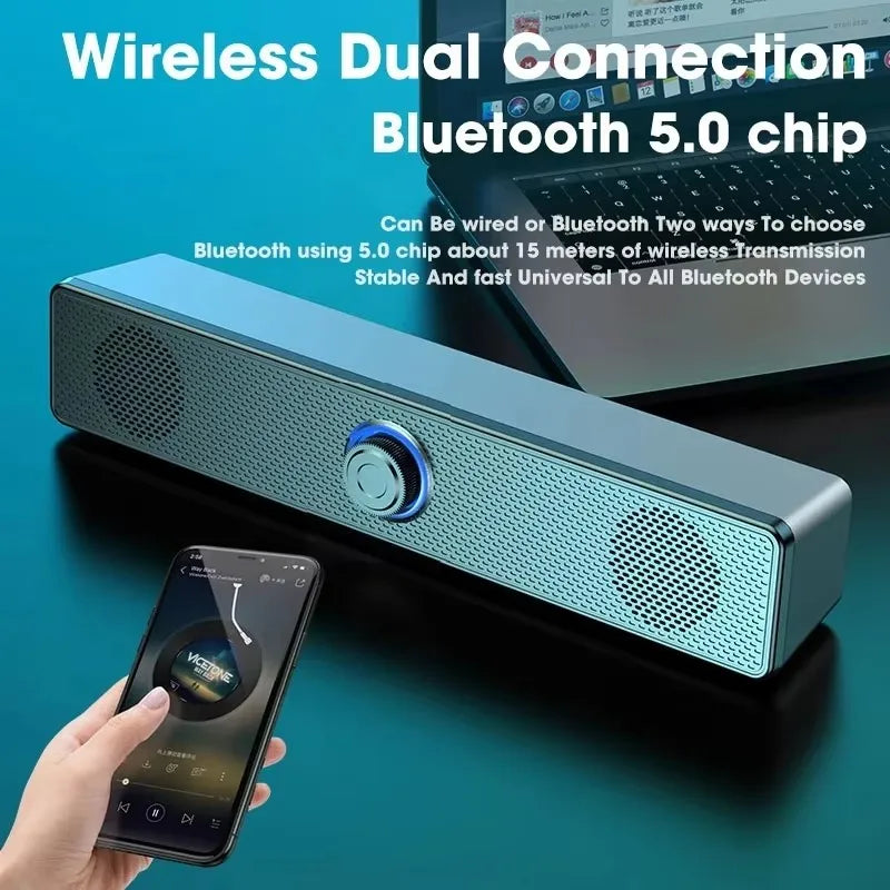 Music Soundbar Computer Caixa De Som Wired and Wireless Bluetooth Speaker Portable Sound Box Bar for PC TV Laptop Desktop Bocina