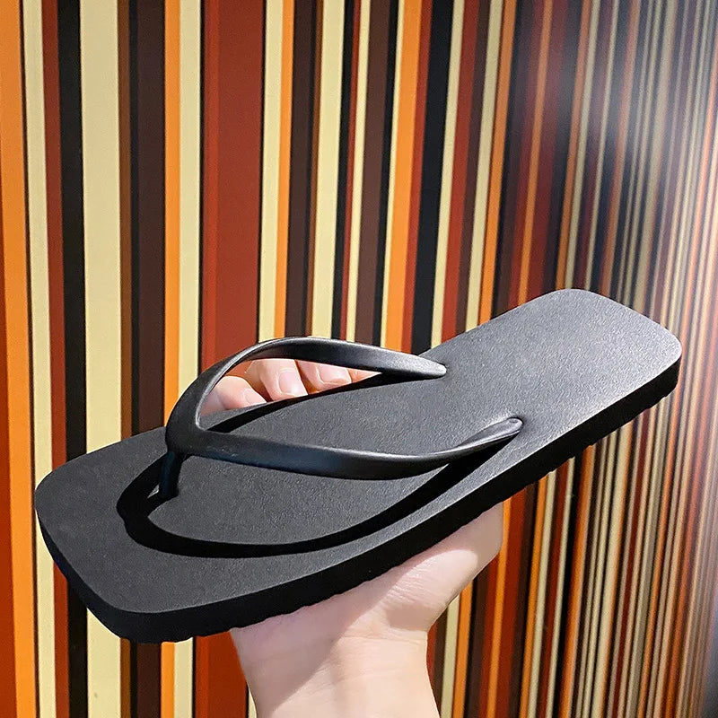 Casual Men Flat Slippers Flip Flops Thick Sole Comfortable Outdoor Beach Sandals Non-Slip Shoes 2024 Indoor Shower Zapatos