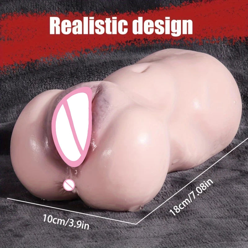 Anime Sex Toys for Men 2 in 1 Artificial Vagina Anus Deep Throat Pocket Pussy Handheld Masturbation Cup Soft Ass Adult Goods