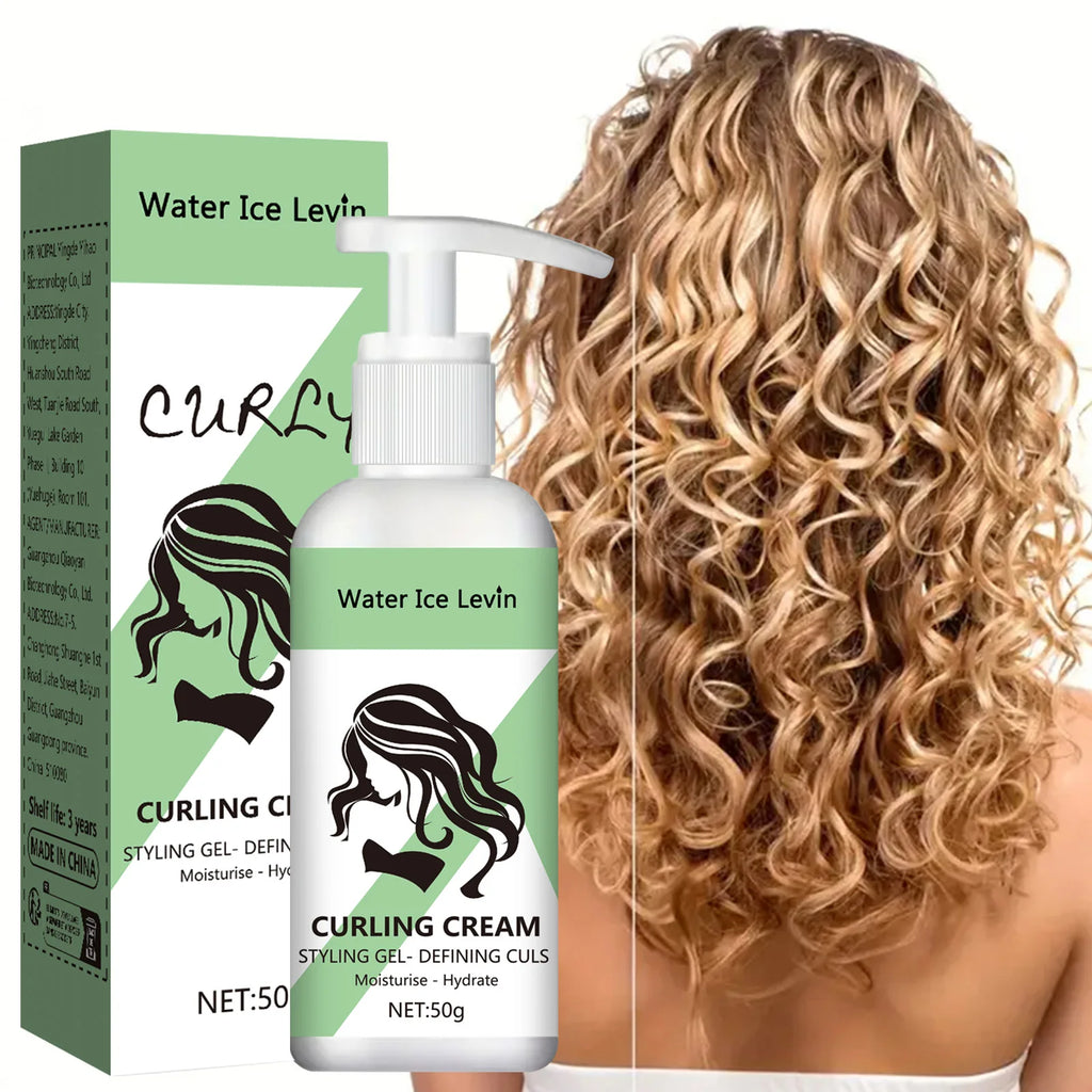 Curly Styling Gel Curling Cream - Define, Moisturize & Hydrate Curls for Bouncy, Shiny Hairstyles with Keratin & Biotin