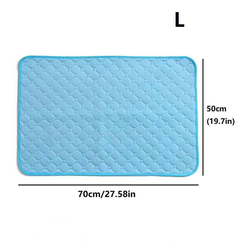 Summer Pet Cooling Pad for Cats and Dogs - Comfortable Breathable Washable Non-Slip Bottom Ice Cool Mat Dog Cool Mat