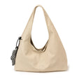 High Quality Big Tote Bags For Women Canvas Fabric Solid Color Large Capacity Underarm Shopper Shoulder Hobo Bag With Pendant