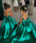 White Flower Girl Dress With Bow Strap Mini Bridal Wedding Dress Kids Ball Gown 1st Communion Frock Vestidos Customized