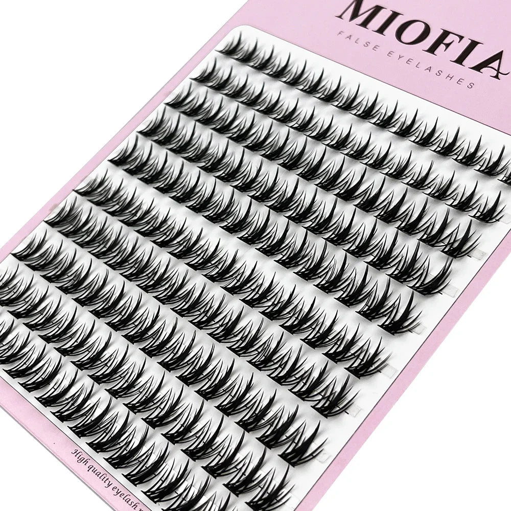 10 Row Anime Lashes Cosplay Lash Natural Wispy Natural Mink Eyelashes 3D Individual Manga Eyelash Clusters Makeup Tools