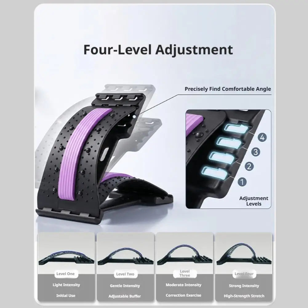 Lumbar Back Stretcher Massager for Spine Pain Relief Vertebral Relaxer Lower Back Traction Waist Correction - Spinal Health Aid