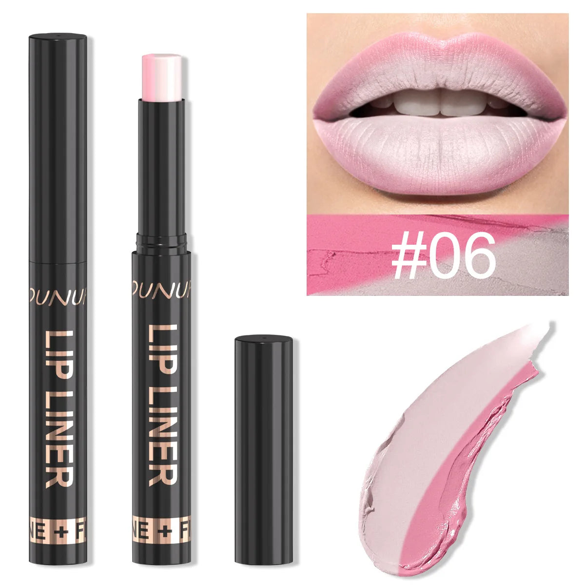 9 Colors 2-in-1 Lip Liner Lipstick, Dual-Ended Matte Lip Pencil, Easy Application Non-Stick Cup Longwear Lip Contour Crayon
