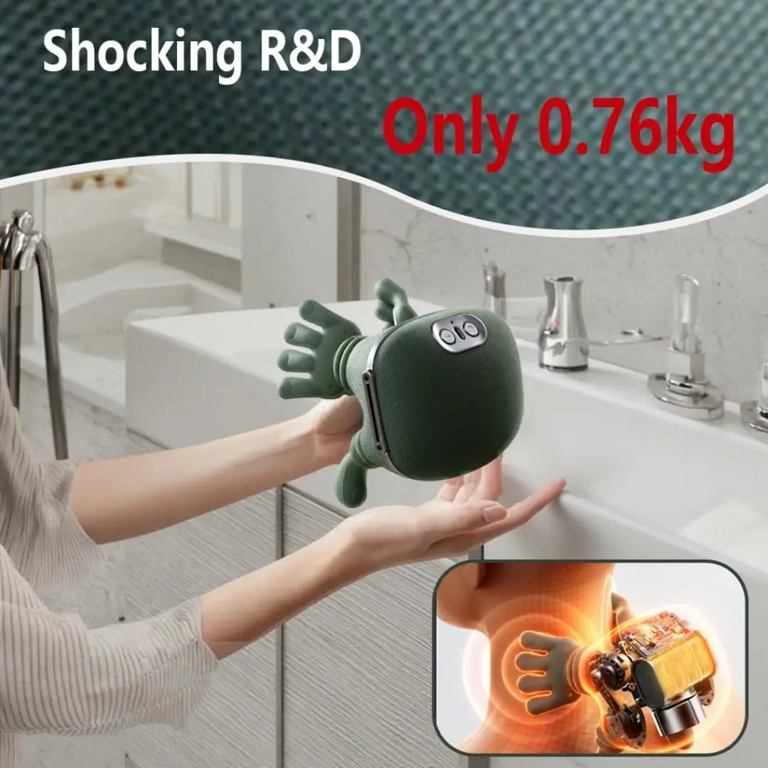 Neck Massager Finger Pressure Shiatsu Neck Back and Shoulder Massager Electric Kneading Neck Deep Massage Muscle Relax