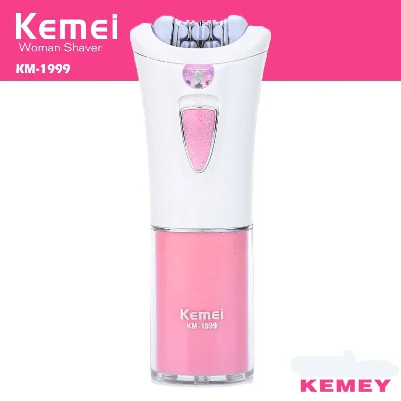 Kemei KM-1999 Depilatory Electric Female Epilator Women Dry Battery Hair Removal for Facial Body Armpit Underarm Leg Depilation