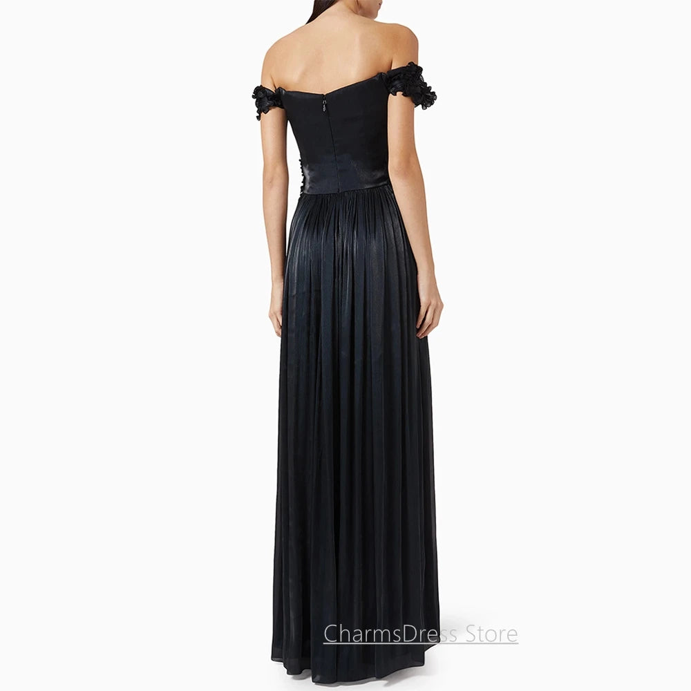 Customized Sexy Evening Dress Vestidos De Fiesta Off Shoulder Ruched Pleated Crystal Split Dancing Party Gown Party Dresses