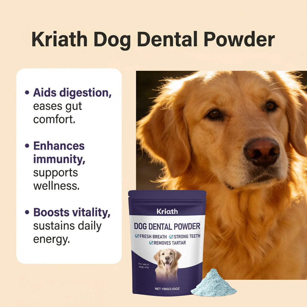 Pet Dental Care Powder Natural Teeth Cleaning Plaque Tartar Control Healthy Gums Boost Immunity Vitality Dog Breath Freshener