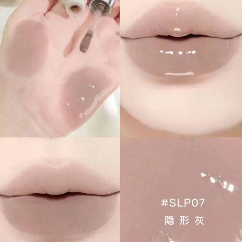 LEEMEMBER Double Head Lipstick Matte Soft Lip Mud Mirror Moisturizing Non-stick Cup Longlasting Lip Glazed Original Lip Makeup