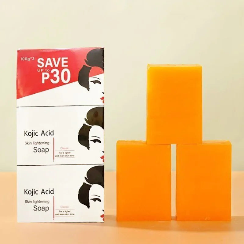 Kojic Acid Soap Face Body 100g Handmade Papaya Soap Deep Cleansing Brightening Skin Whitening Soap For Daily Facial Cleansing