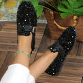 Flat Shoes for Women Glitter Sneakers Casual Female Slip-On Bling Platform Comfortable Plus Size Loafer Shoes Zapatos De Mujer