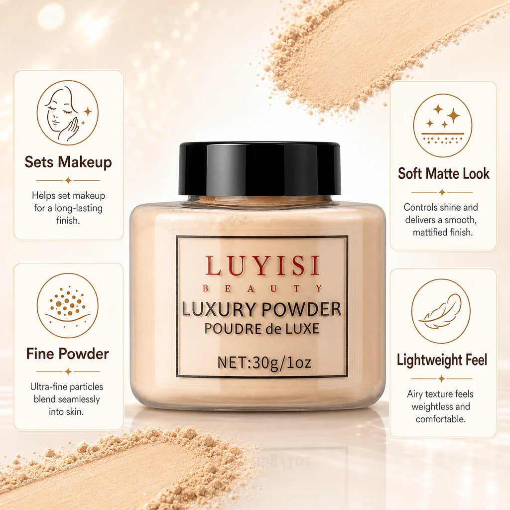 Beauty Luxury Loose Powder, Finishing&Setting Powder For Smooth Matte Skin,Translucent&Lightweight Face Powder,Long-Lasting.