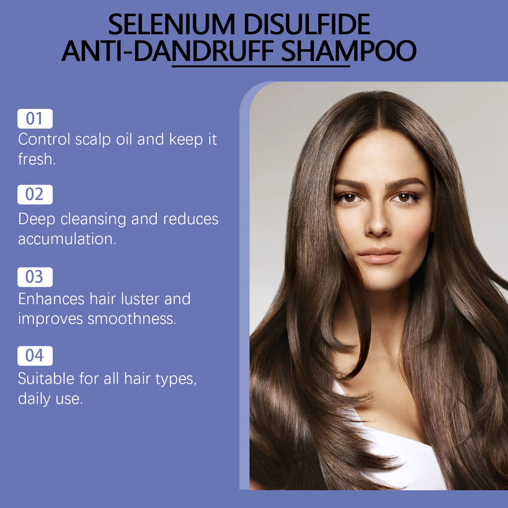 Selenium Sulfide Shampoo Deep Cleansing Scalp Oil Control Strengthen Hair Roots Volumizing Smoothing Shiny Hair Gentle Care