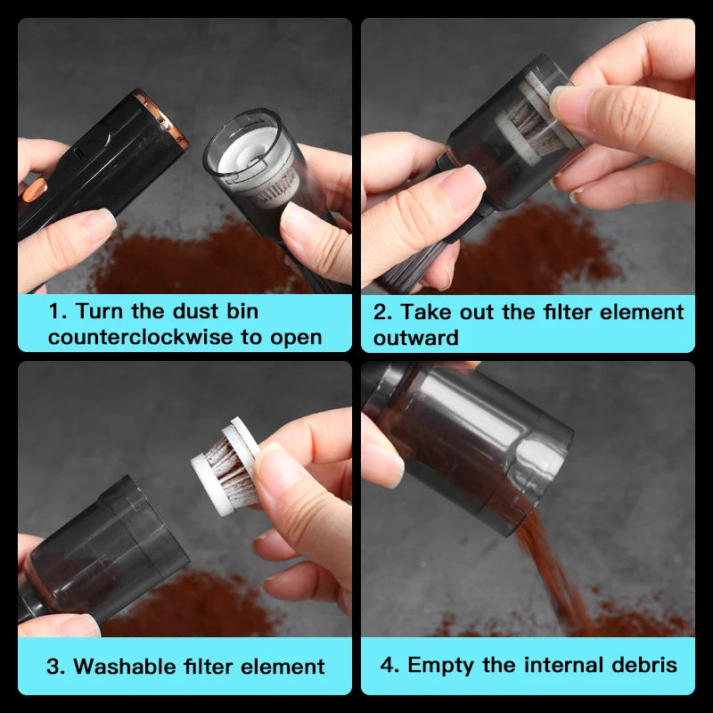 AliKisscafe Coffee Grounds Vacuum Cleaner Portable Grinder Remover Brush for Bar Car Desktop Barista Tools Espresso Accessories