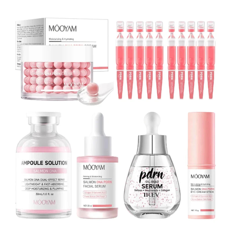 Salmon DNA PDRN Skin Care Set Ampoule Serum Capsule Cream Eye Stick Collagen Hyaluronic Acid Moisturizing Facial Skin Care Kit
