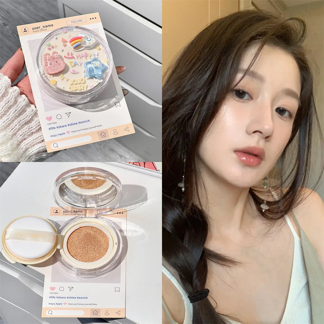 3 Colors Cute South Korea Air Cushion BB Cream Face Concealer Lasting Makeup Set Air Cushion Cream Water Proof Make Up