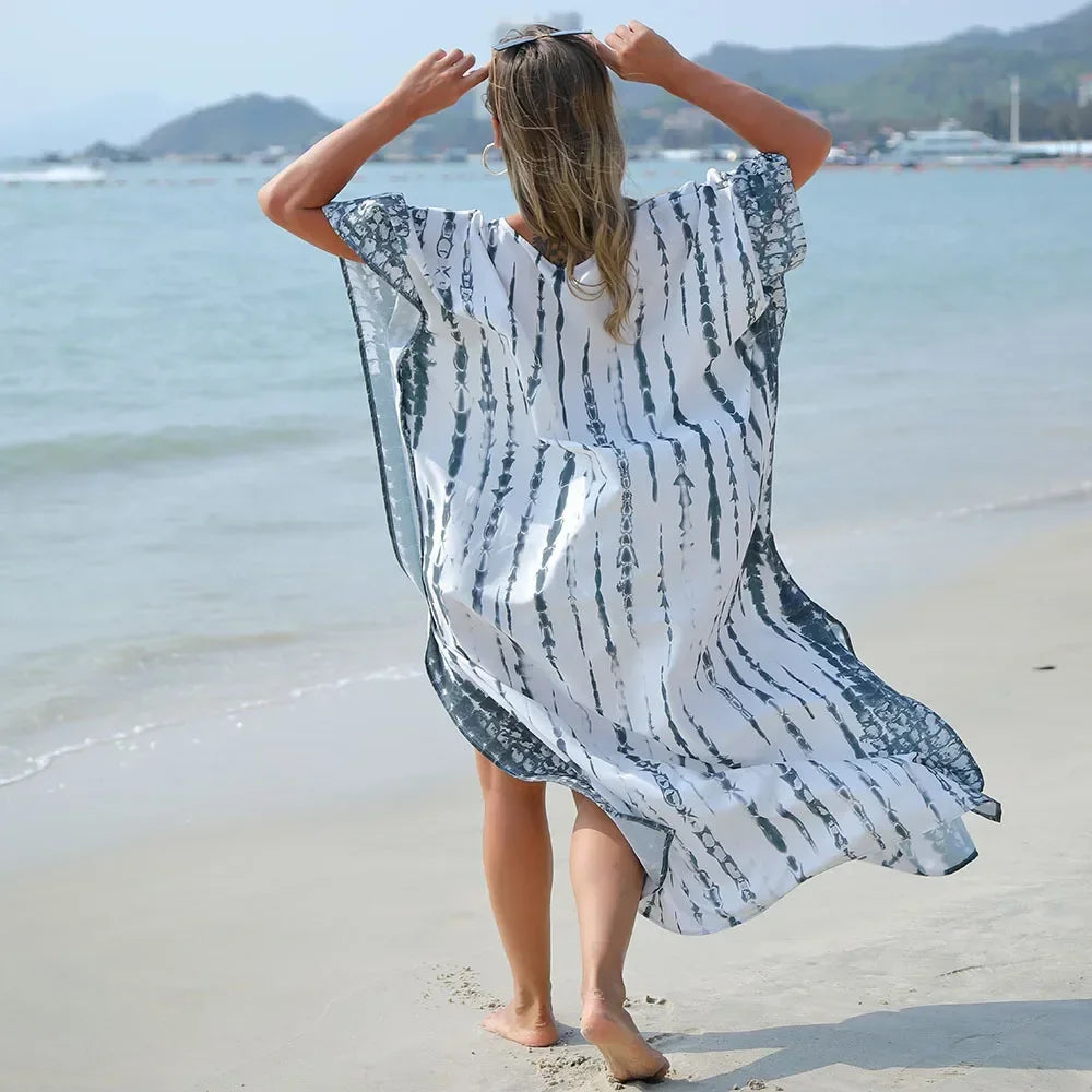 Summer Women Beach Maxi Dress Cover Up Robe Plage Bathing Suit Cover Ups Pareo Salida De Playa Kaftan Beach Swimwear Cover Up