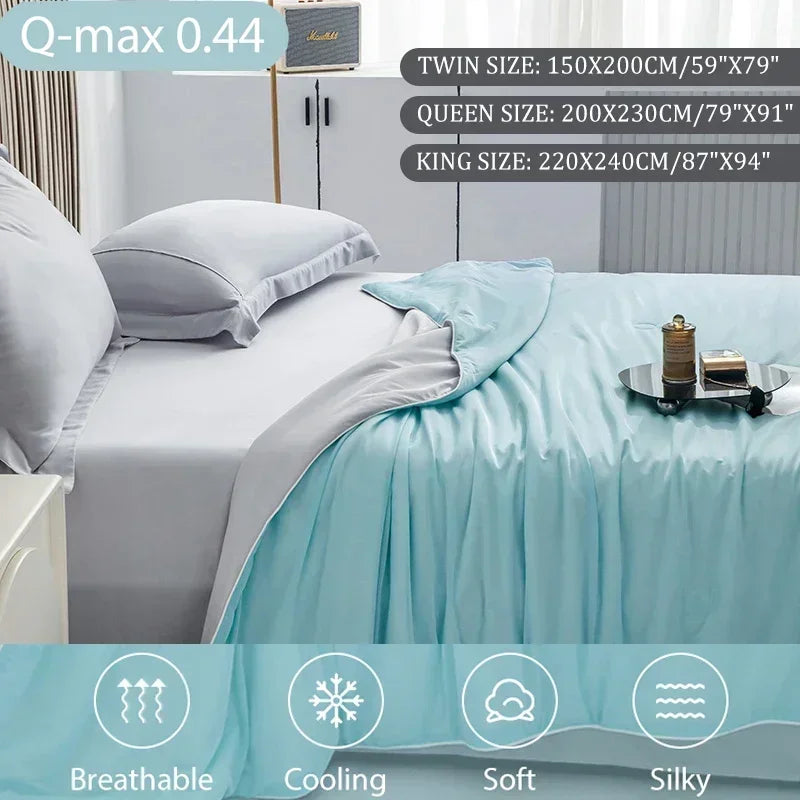 High Quality Cooling Blankets Smooth Air Condition Comforter Lightweight Summer Quilt with Double Side Cold & Cooling Fabric