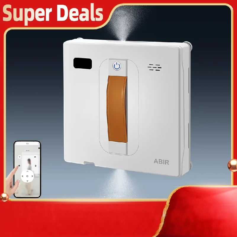 Window Vacuum Robot Cleaner ABIR WD8, Dual Ultrasonic Spray, AI intelligent Wipping, Updated Laser,Smart Home Glass Wall Washing