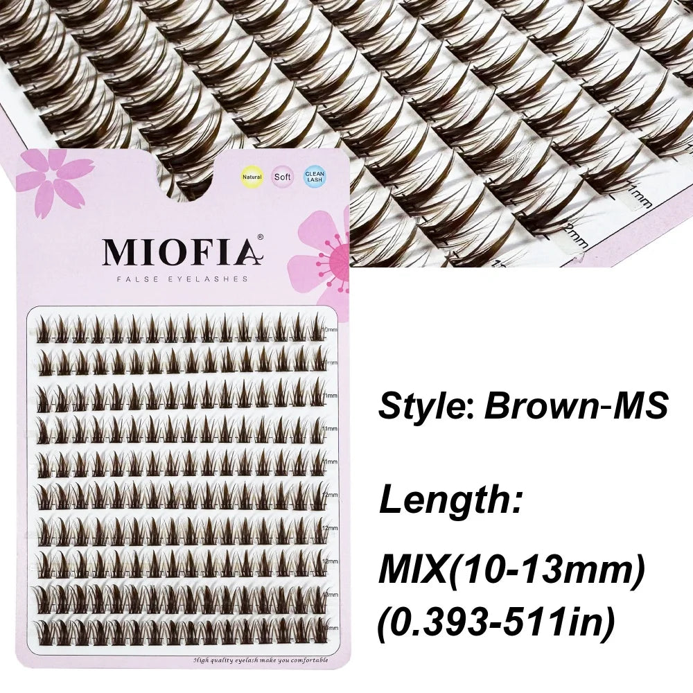10 Row Anime Lashes Cosplay Lash Natural Wispy Natural Mink Eyelashes 3D Individual Manga Eyelash Clusters Makeup Tools