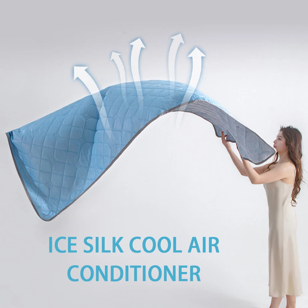 Ice Silk Cooling Blanket Soft Comfortable Breathable Air-Conditioner Quilt Summer Cooling Blow Air-Conditioning Warm Comforter