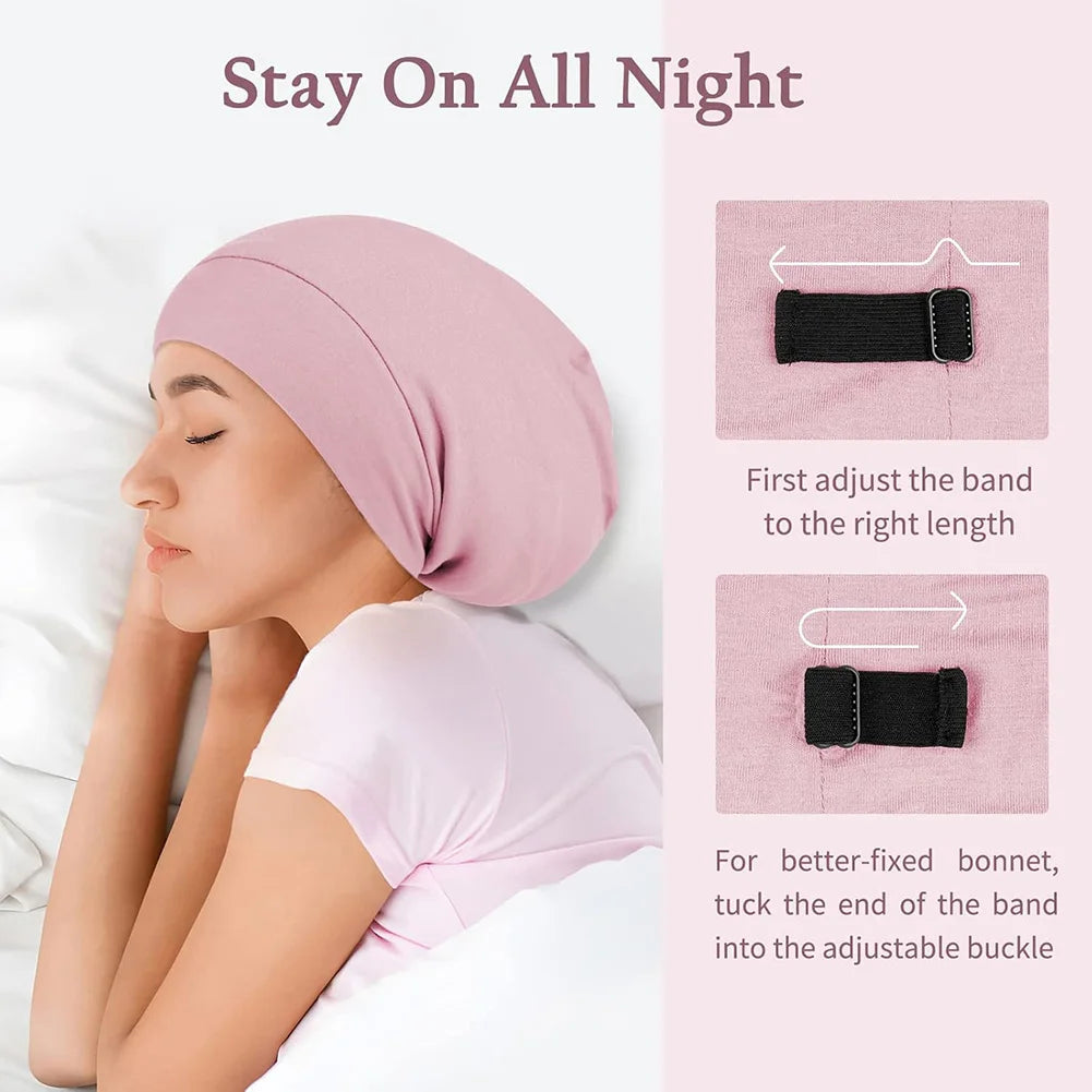 Silk Satins Bonnets For Sleeping Versatile & Stylish Design Birthday Present For Women,Comfortable Adjustable Hair Bonnets