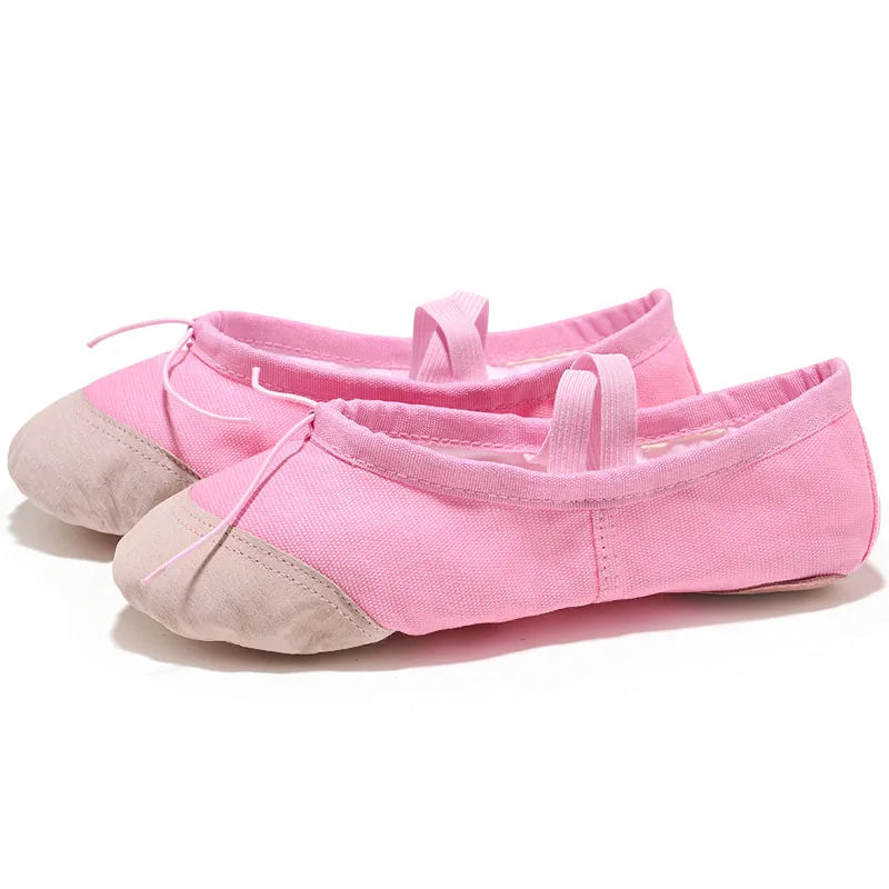 Girls Ballerinas Canvas Soft Sole Ballet Dance Slippers Children Practice Ballerinas Woman Dance Shoes