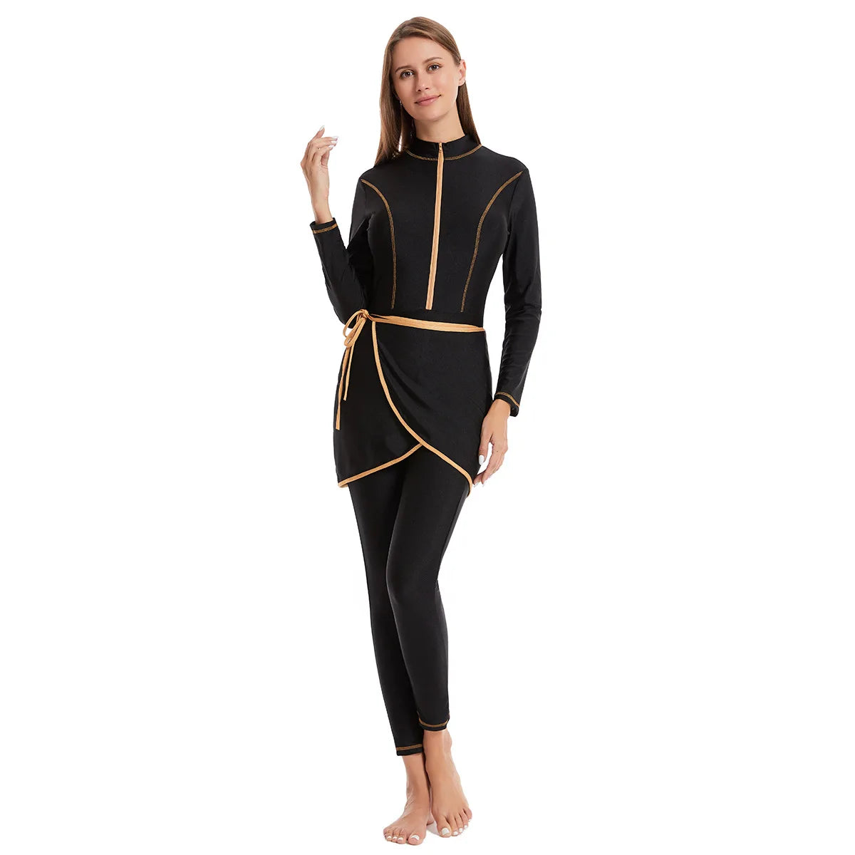 2026 Muslim Modest Swimwears with Hijab Women's Beach Swimsuit 3-pieces Islamic Long Sleeve Swimming Suit for Women Bathing Swim