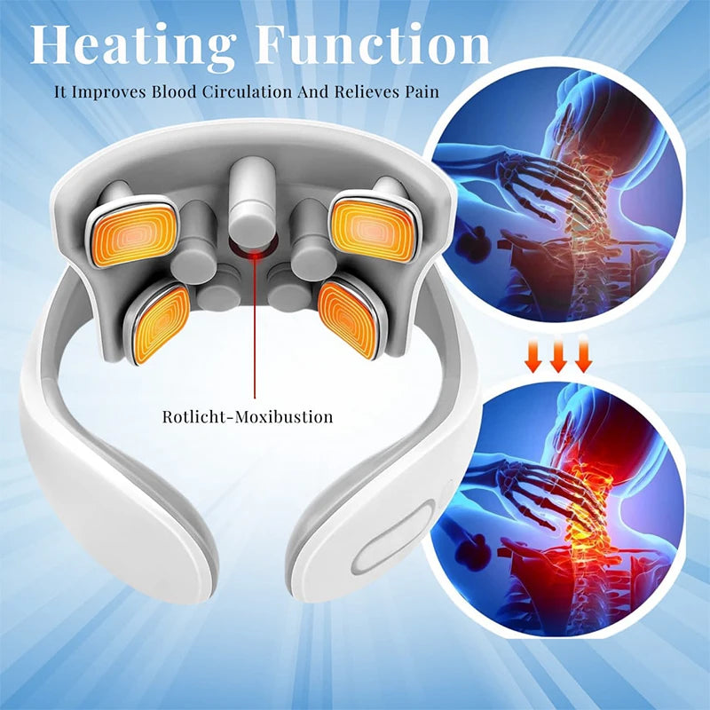 Smart Neck Massage Shoulder Neck Massage Cervical Vertebra Vibrator Heat Relieve Pain Pulse Neck Massage Instrument Health Care