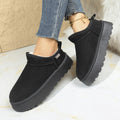 Snow Boots for Women 2026 Winter New Cashmere Warm Thick Soles Without Heel-covered Hair Half Slipper Cotton Shoes for Women