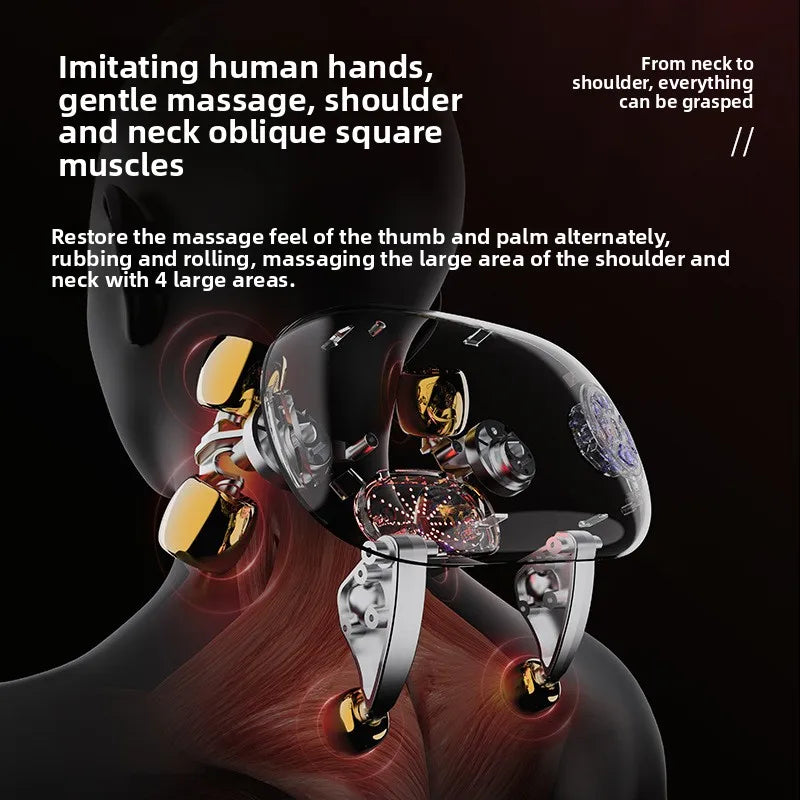 Shoulder and neck massager trapezius massage shawl kneading hot compress voice remote control multi-function