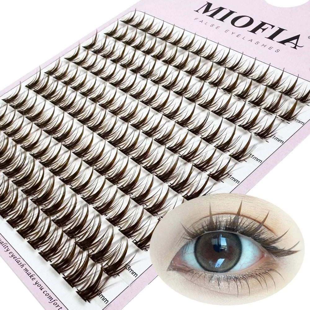 10 Row Anime Lashes Cosplay Lash Natural Wispy Natural Mink Eyelashes 3D Individual Manga Eyelash Clusters Makeup Tools