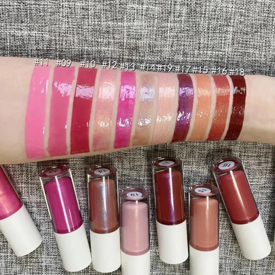 Nude Lip Gloss Private Label Long Lasting Vegan Liquid Lipstick Lipgloss Makeup Custom Logo Bulk  Lip Plumper Gloss Wholesale
