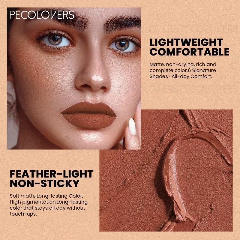 1pcs Multi-color Lipstick, Brown Lip Gloss, Waterproof and Long-lasting, Full and Charming Lips, Lip Cosmetics