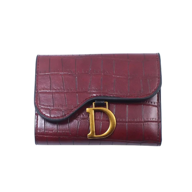 New wallet for women, compact and stylish, crocodile pattern, large capacity, multiple card slots, ultra-thin, short design.