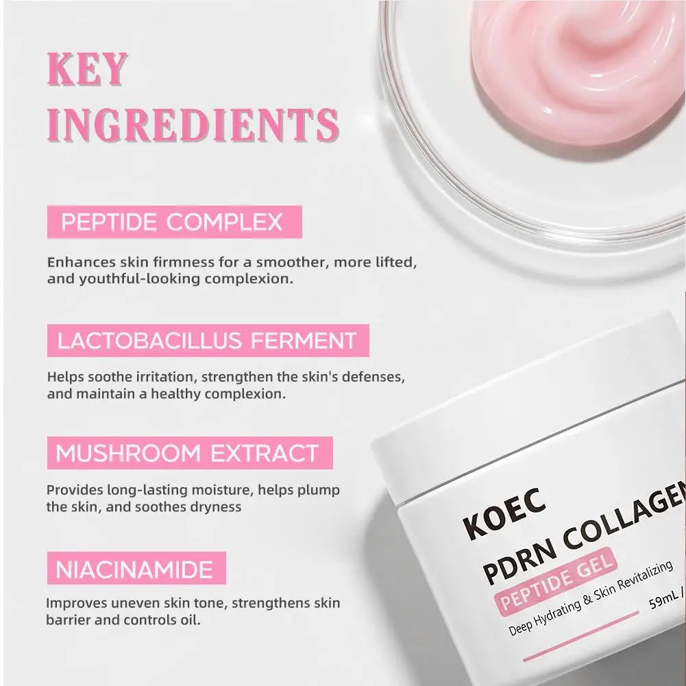KOEC PDRN Collagen Peptide Gel Jelly Cream Hydrating Soothing Repairing Nourishing Korean Glass Skin Face Moisturizer