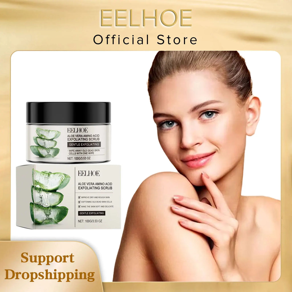 EELHOE Aloe Vera Exfoliating Face Scrubber Creams to Lighten the Skin Smooth Skincare Facial Cleaning Moisturizing Facial Scrub